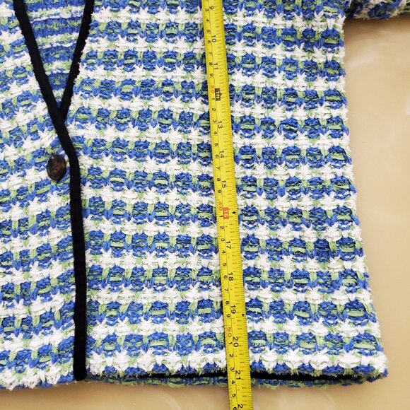 Ann Taylor Women's Tweedy Sweater Jacket in Deep Azure Size Medium - Picture 12 of 16